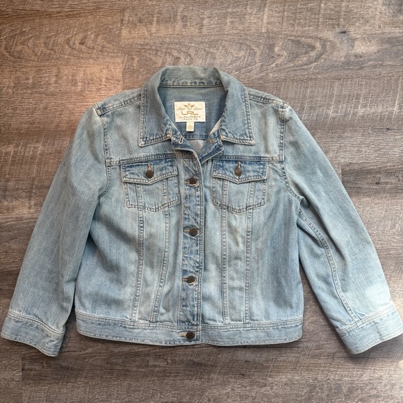 Polo Ralph Lauren Jackets & Blazers - Lauren Ralph Lauren Denim Trucker Jacket Womens Large Blue Jean Cropped Western